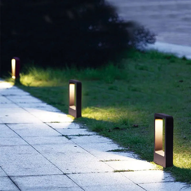 Bedbelysning til haven, LED på fod, IP68, vandtæt, 30-60 cm, sort aluminium, moderne gulvlampe