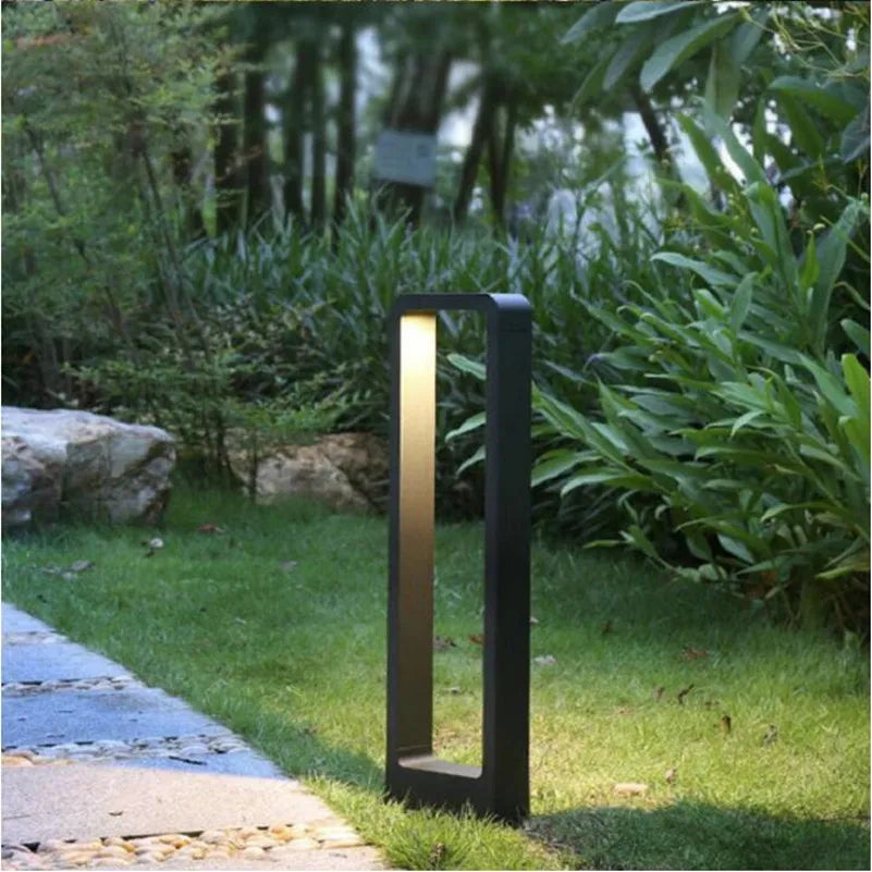 Bedbelysning til haven, LED på fod, IP68, vandtæt, 30-60 cm, sort aluminium, moderne gulvlampe