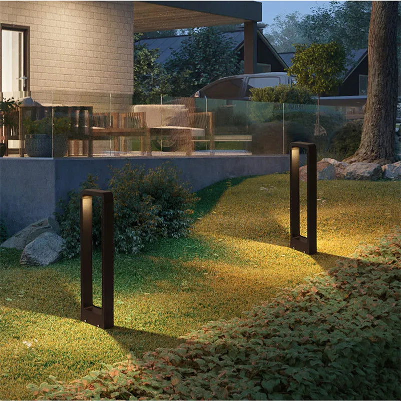 Bedbelysning til haven, LED på fod, IP68, vandtæt, 30-60 cm, sort aluminium, moderne gulvlampe