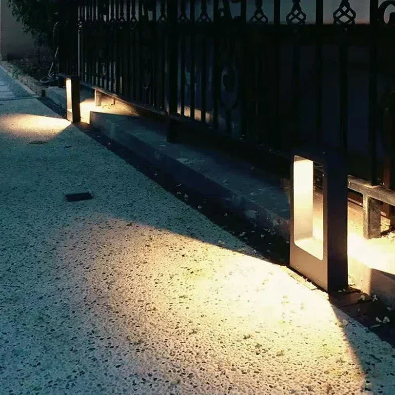 Bedbelysning til haven, LED på fod, IP68, vandtæt, 30-60 cm, sort aluminium, moderne gulvlampe