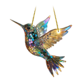 Dekorativ solfanger med kolibri, 20x20 cm, i farvet akryl