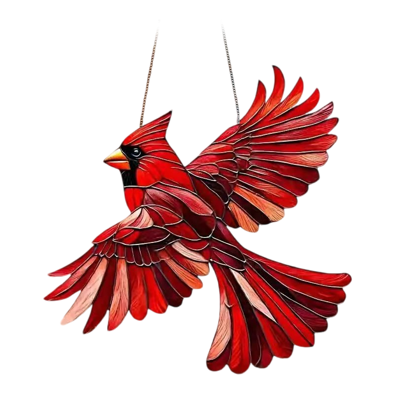 Dekorativ solfanger med kolibri, 20x20 cm, i farvet akryl