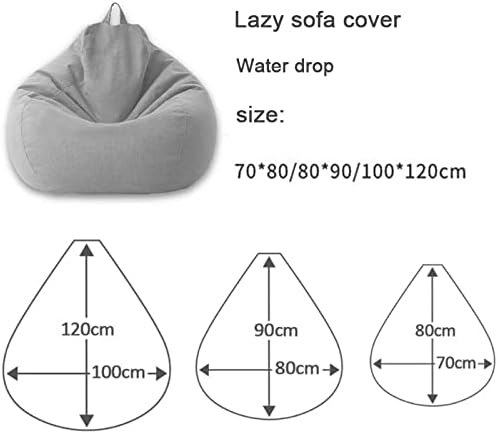 Sækkestolsbetræk i polyester med ergonomisk design, uden fyld, aftageligt og vaskbart, 80x90 og 100x120 cm