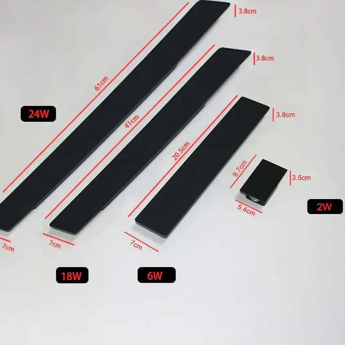 Lille udendørs væglampe 2 W, 5,4x9,7 cm, LED, IP65, aluminium, hvid eller sort