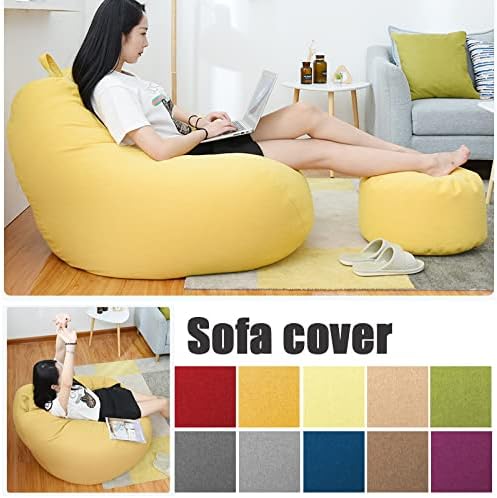Sækkestolsbetræk i polyester med ergonomisk design, uden fyld, aftageligt og vaskbart, 80x90 og 100x120 cm