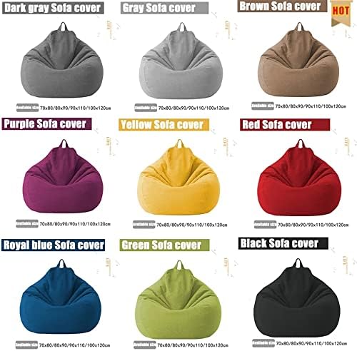 Sækkestolsbetræk i polyester med ergonomisk design, uden fyld, aftageligt og vaskbart, 80x90 og 100x120 cm