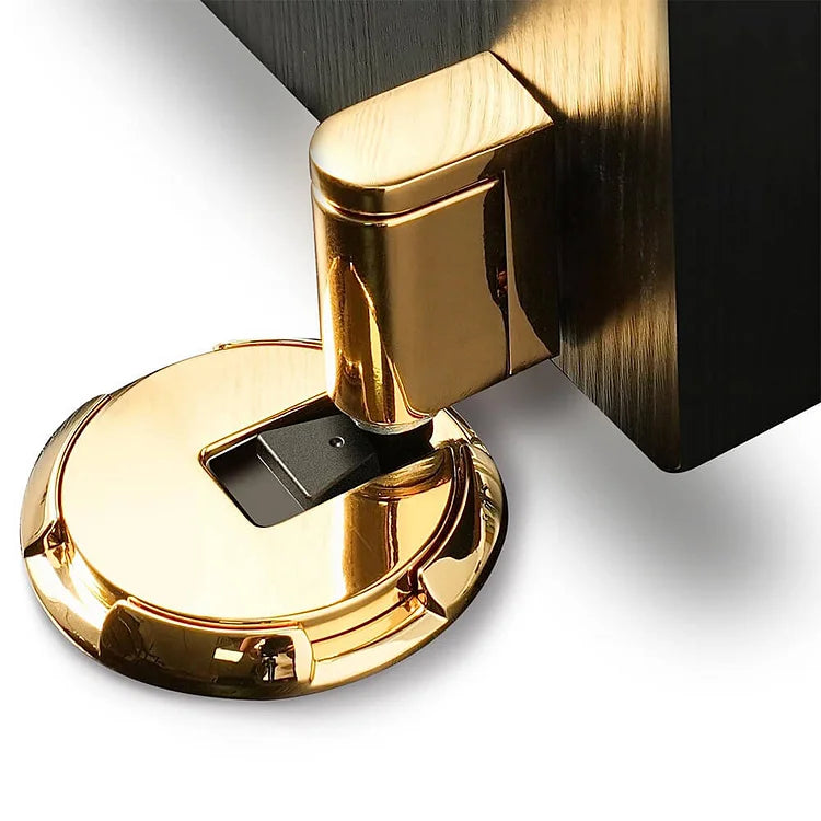 Butée de porte sol verrouillage par pression alliage de zinc mécanique design inox | Hjemvia