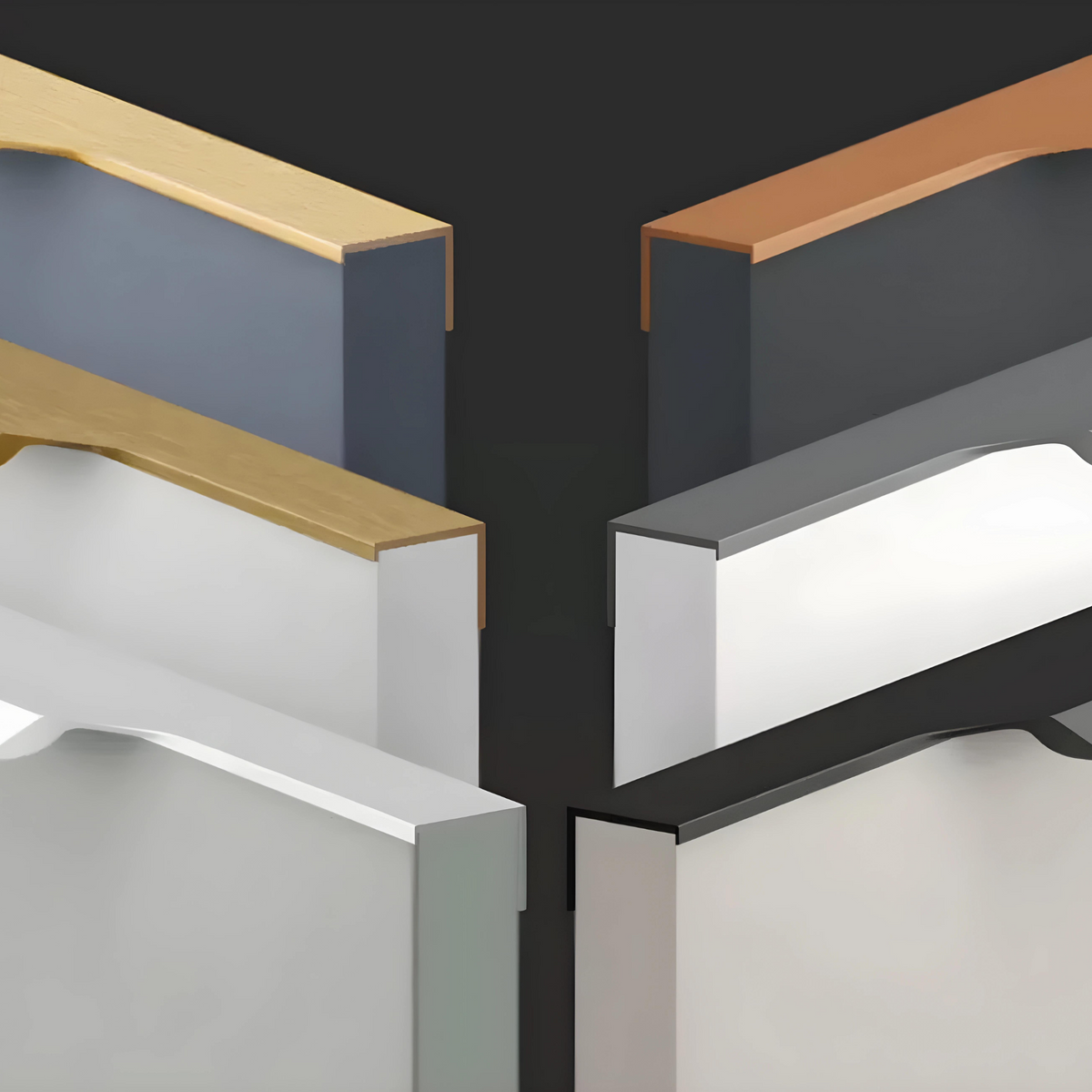 Poignée de meuble encastrée, profilé d’angle dissimulé en aluminium, 18 mm, 30–250 cm | Hjemvia