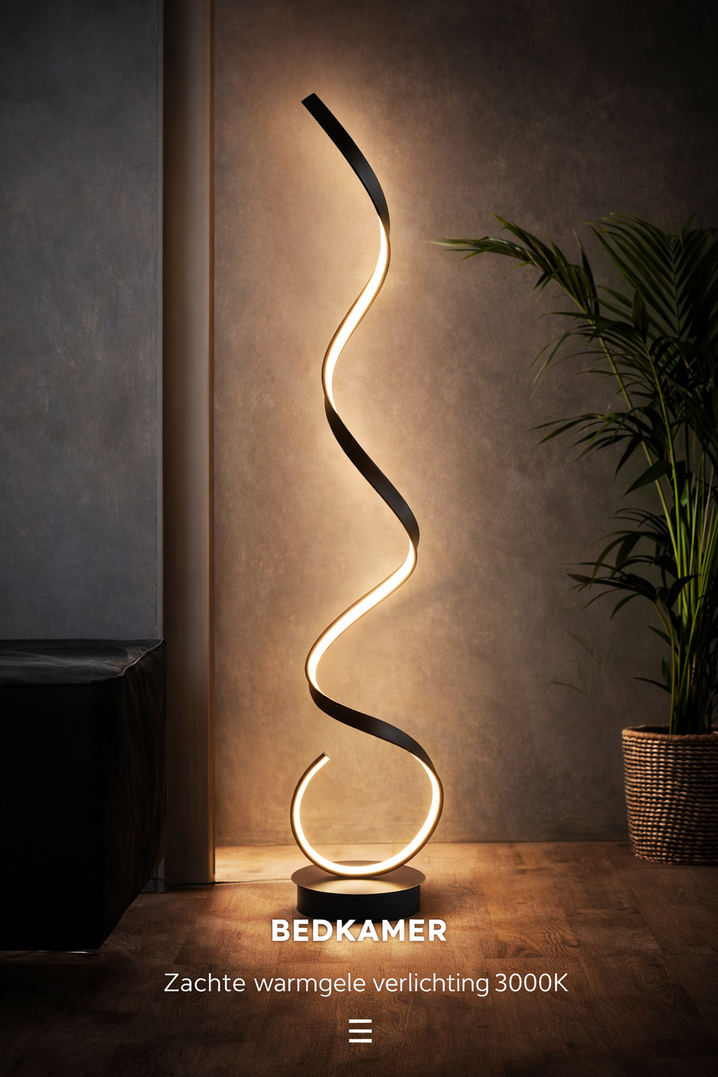Hjemvia | Lampadaire LED minimaliste en spirale | Dimmable | Lampe sur pied design moderne