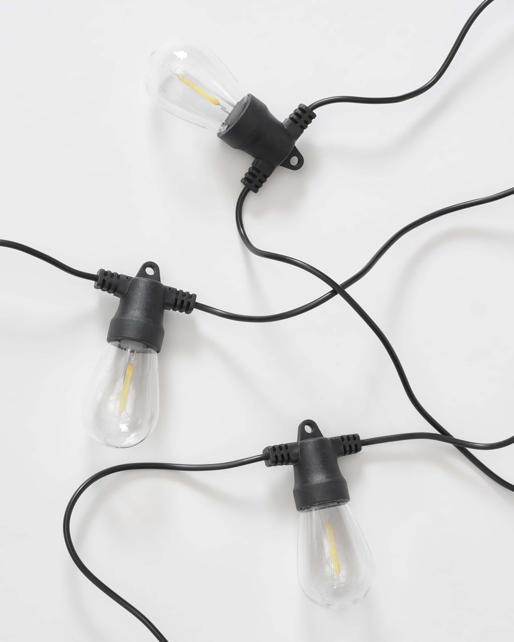 Udendørs solcellelyskæde, 8 meter, Edison LED, 12 pærer, vandtæt