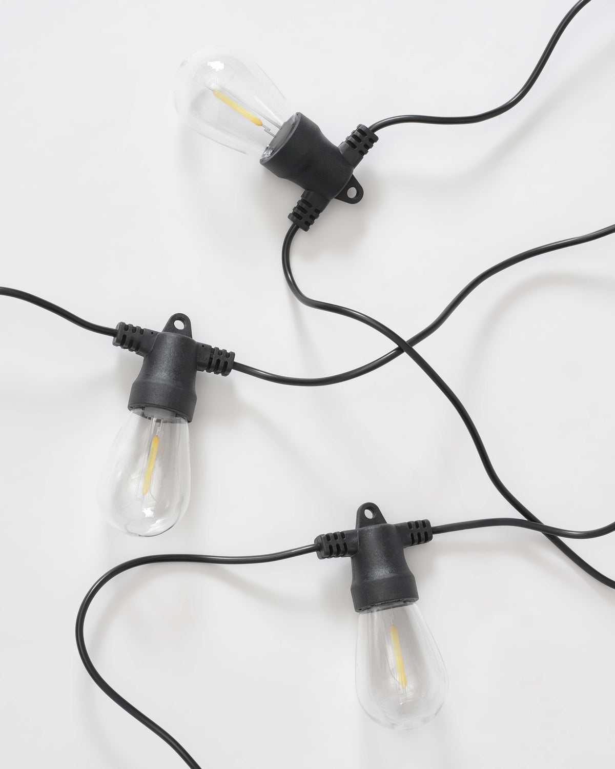 Udendørs solcellelyskæde, 8 meter, Edison LED, 12 pærer, vandtæt