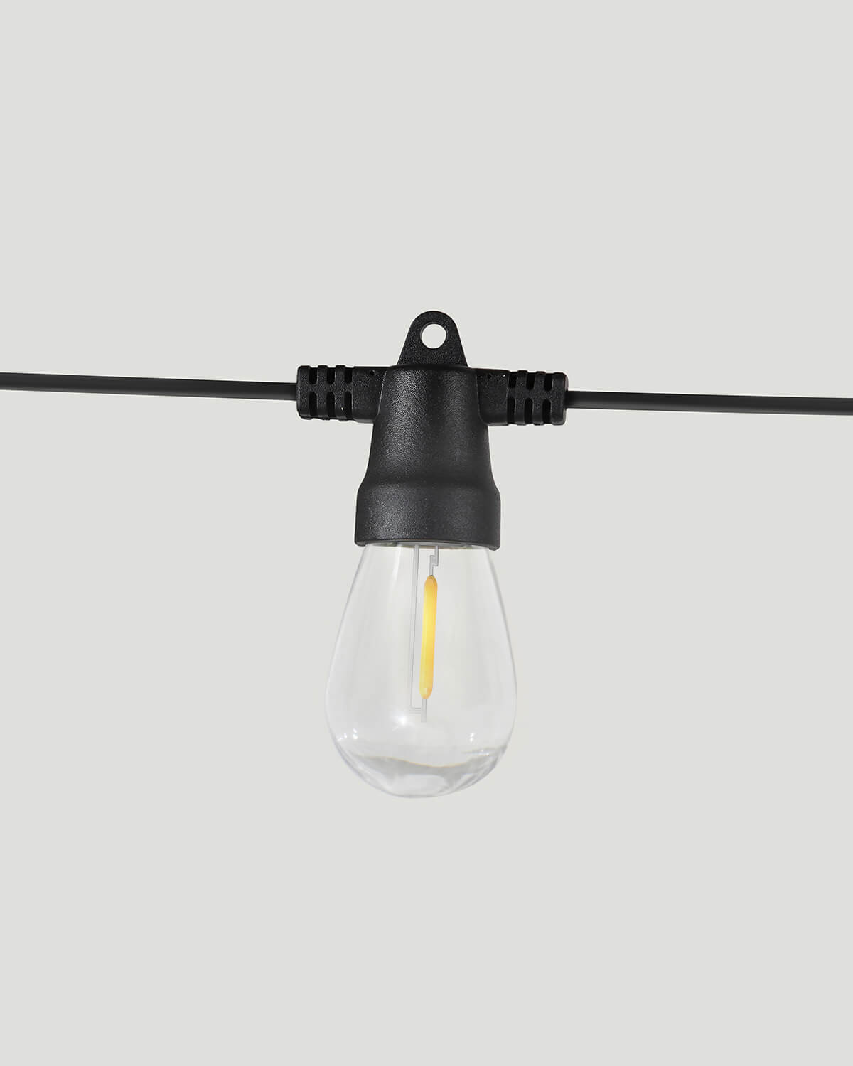Udendørs solcellelyskæde, 8 meter, Edison LED, 12 pærer, vandtæt