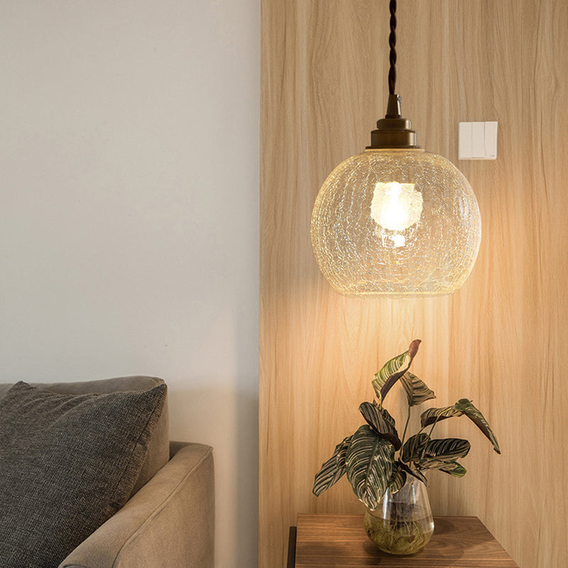 Pendel i transparent krystalglas, skandinavisk retro, E27, 15 cm, LED, til spisestue og stue, minimalistisk