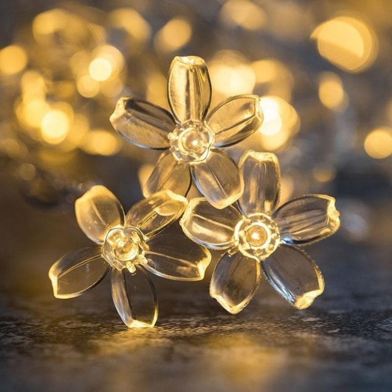 LED-lyskæde med dekorative pærer til inde og ude, varm hvid