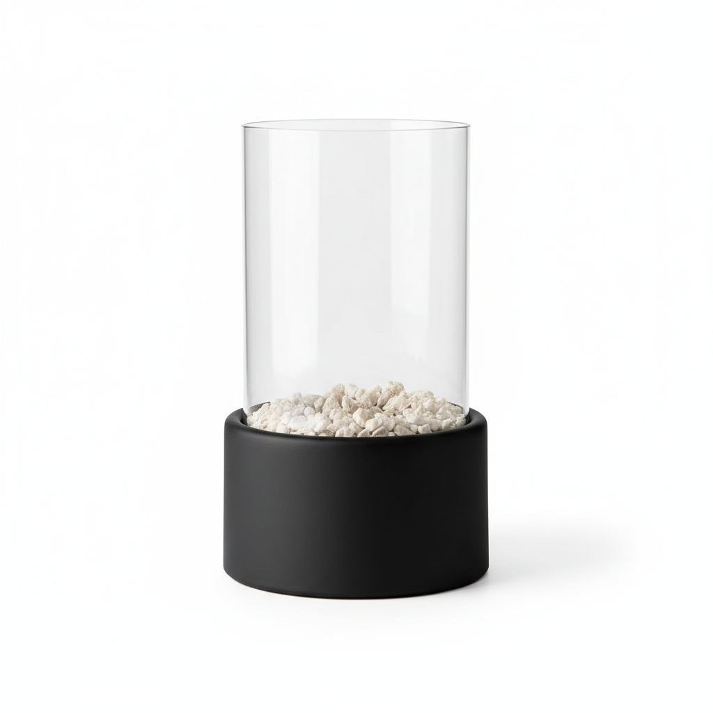 Bærbar bioethanolpejs i glas til bordet