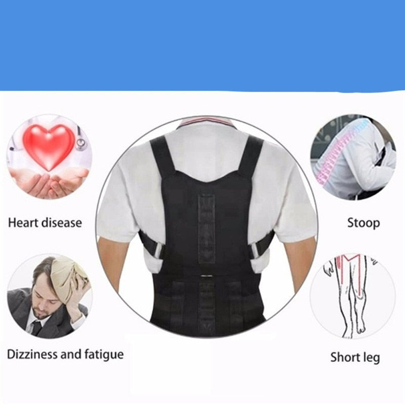 Rygstøtte med magneter til holdning, unisex