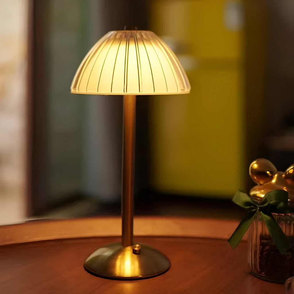 Trådløs bordlampe til spisebordet, 30 cm høj, i glas, touchbetjening, 3 lysfarver, 3600 mAh, USB-C