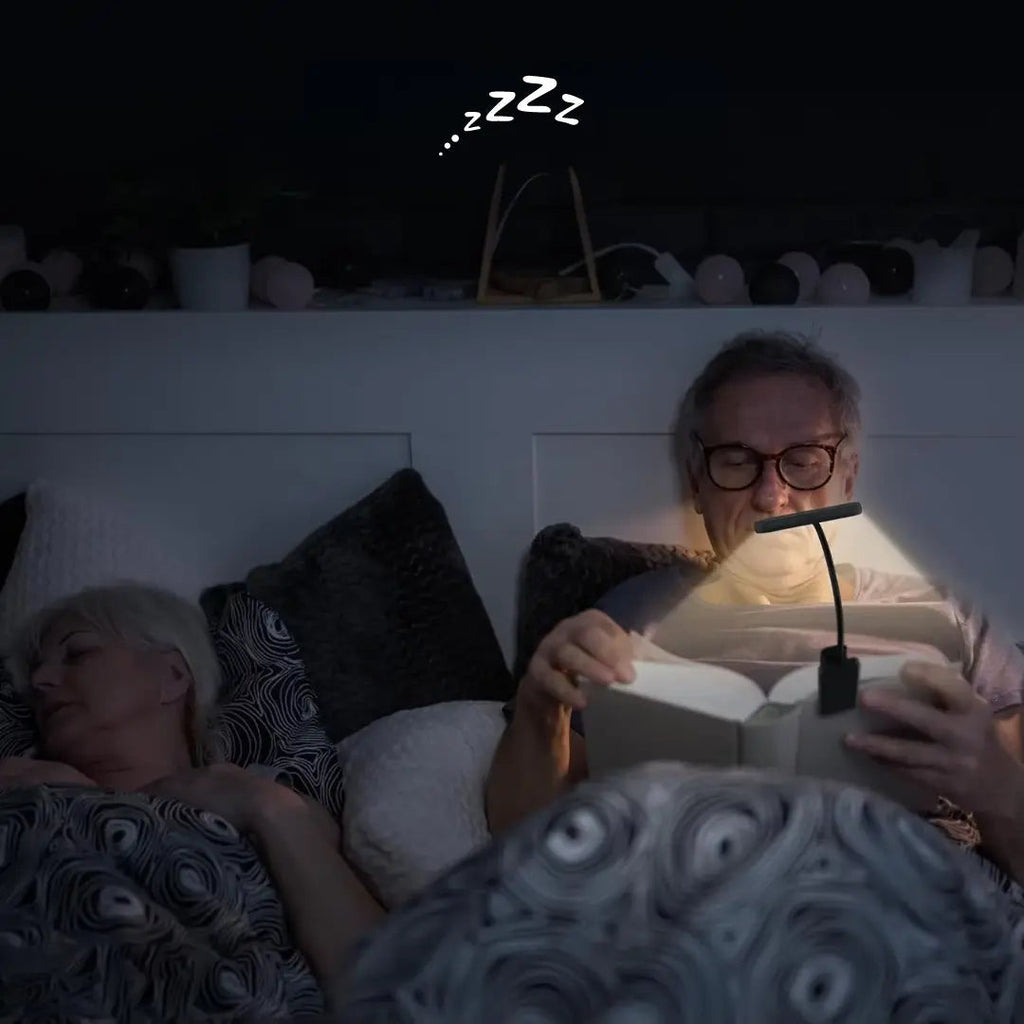 Fleksibel LED-klemlampe med justerbar lysstyrke og farvetemperatur