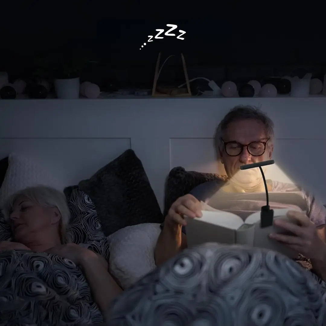 Fleksibel LED-klemlampe med justerbar lysstyrke og farvetemperatur