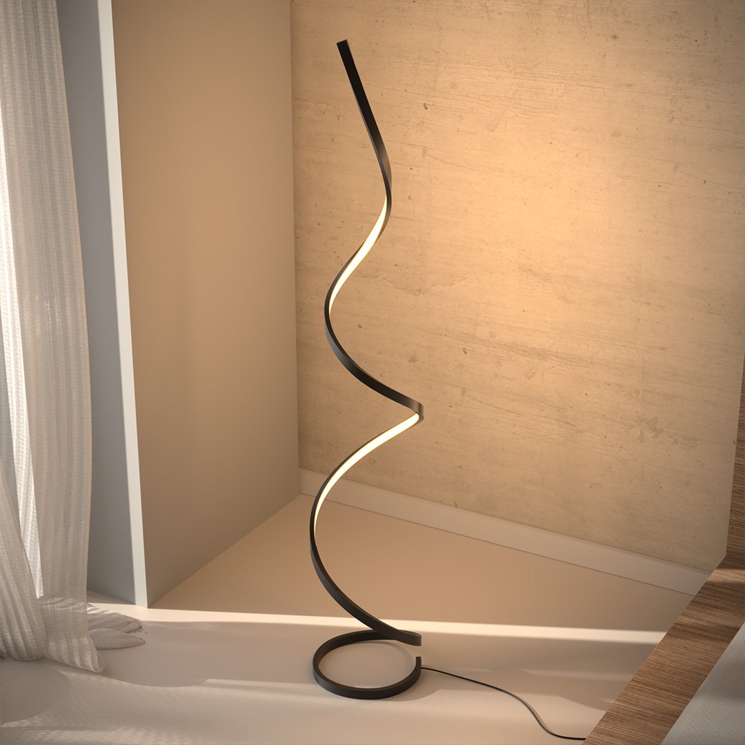 Hjemvia | Lampadaire LED minimaliste en spirale | Dimmable | Lampe sur pied design moderne