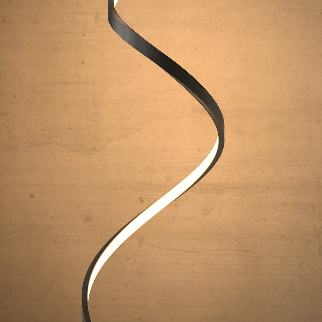 Hjemvia | Lampadaire LED minimaliste en spirale | Dimmable | Lampe sur pied design moderne