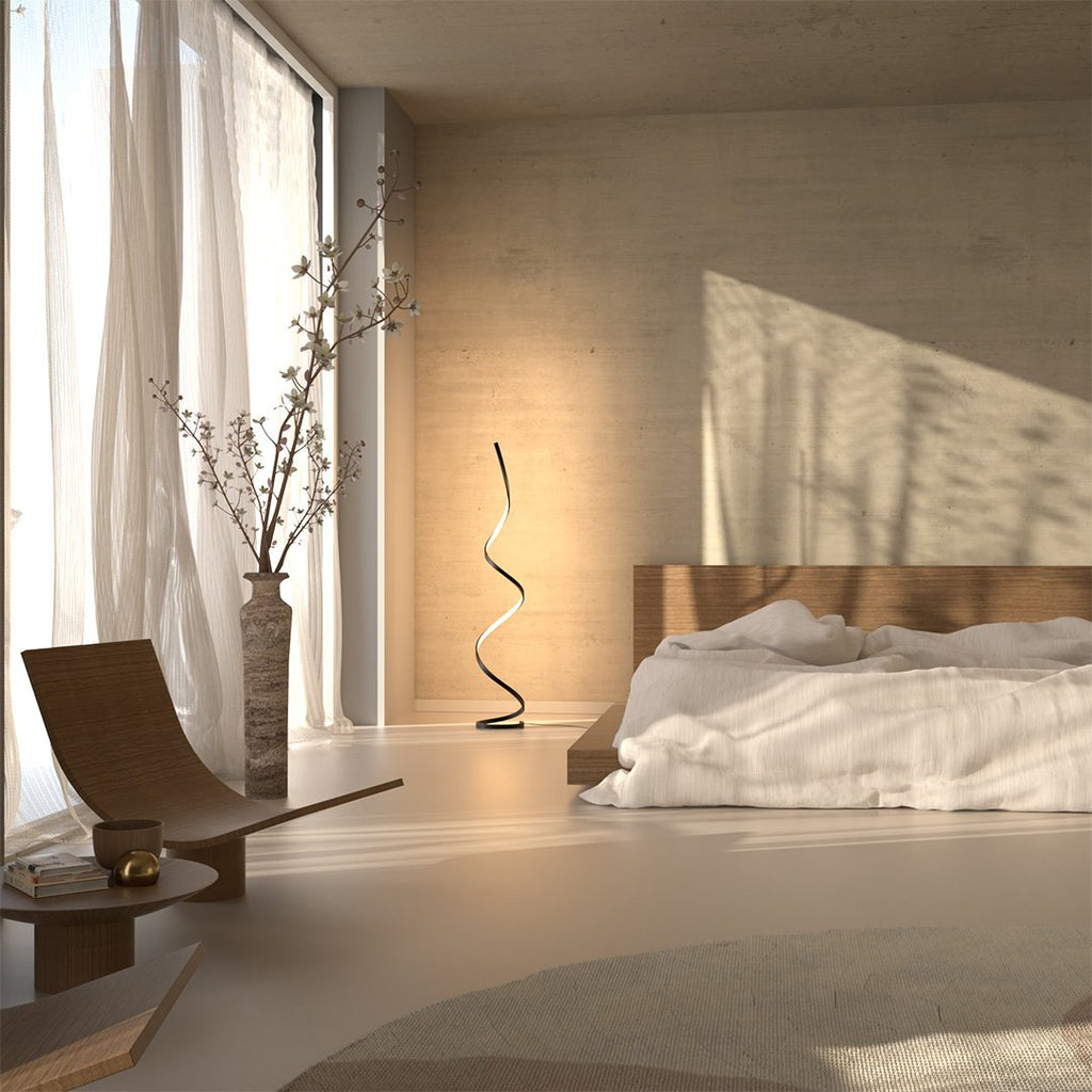 Hjemvia | Lampadaire LED minimaliste en spirale | Dimmable | Lampe sur pied design moderne