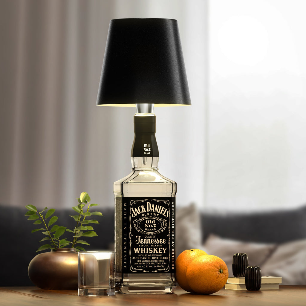 Trådløs genopladelig flaskelampe, LED, sort, 3000K, USB-C, bordlampe til vinflasker, stemningsbelysning til baren