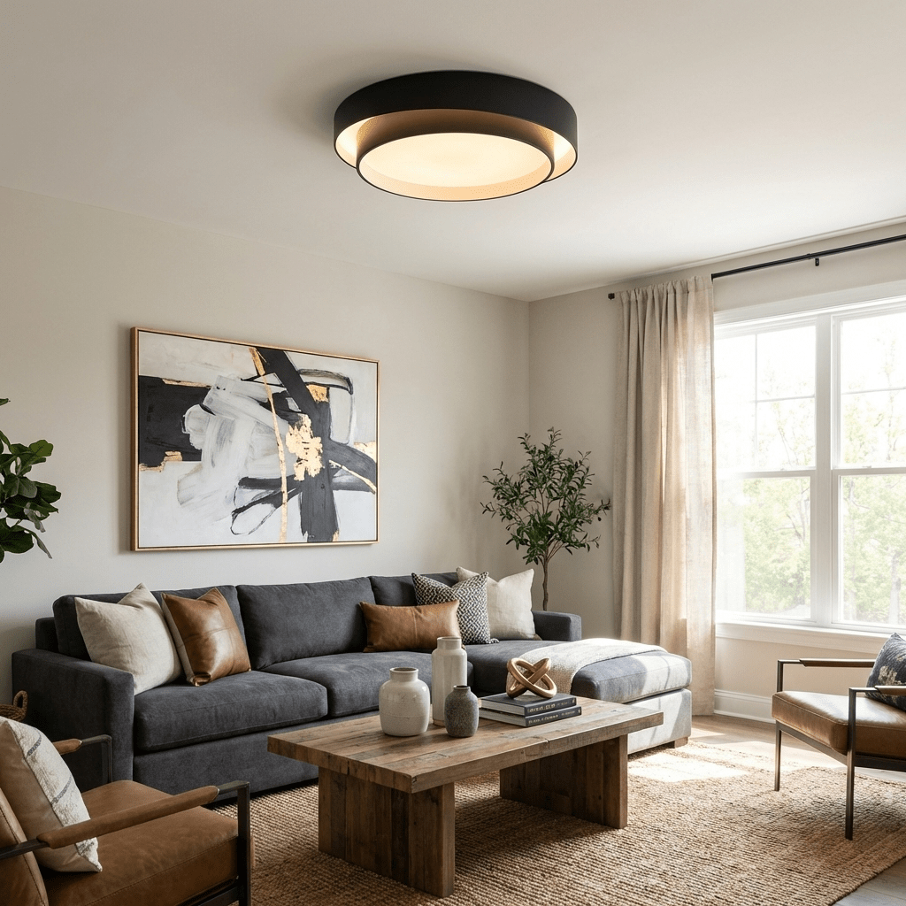 Cylindrisk loftlampe i jern og akryl, hvid, grå eller sort, til stue og soveværelse, LED 3000K 4000K 6000K, Ø 40
