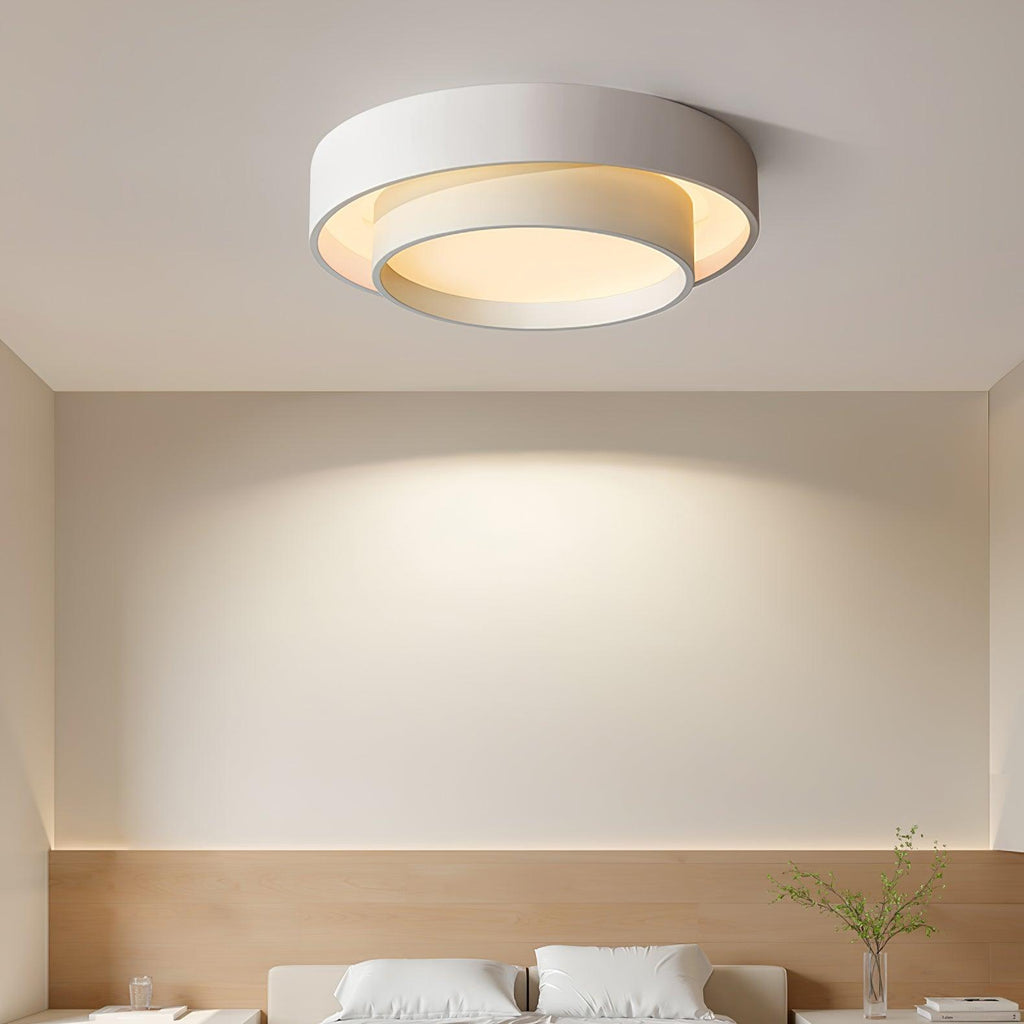 Cylindrisk loftlampe i jern og akryl, hvid, grå eller sort, til stue og soveværelse, LED 3000K 4000K 6000K, Ø 40