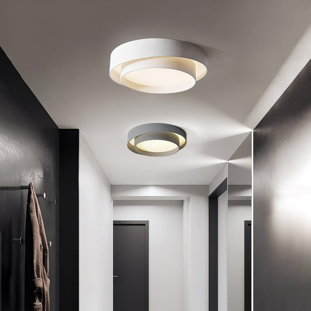 Cylindrisk loftlampe i jern og akryl, hvid, grå eller sort, til stue og soveværelse, LED 3000K 4000K 6000K, Ø 40