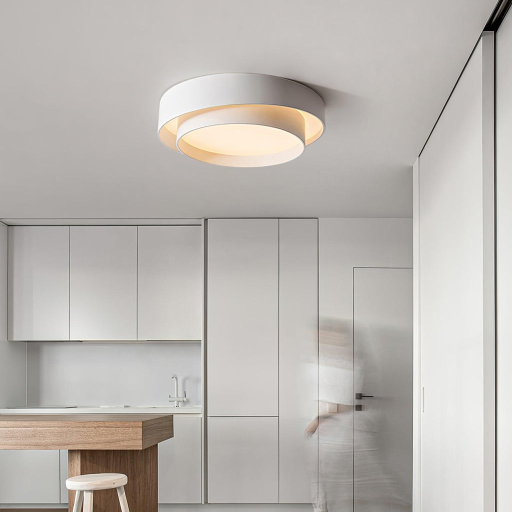 Cylindrisk loftlampe i jern og akryl, hvid, grå eller sort, til stue og soveværelse, LED 3000K 4000K 6000K, Ø 40
