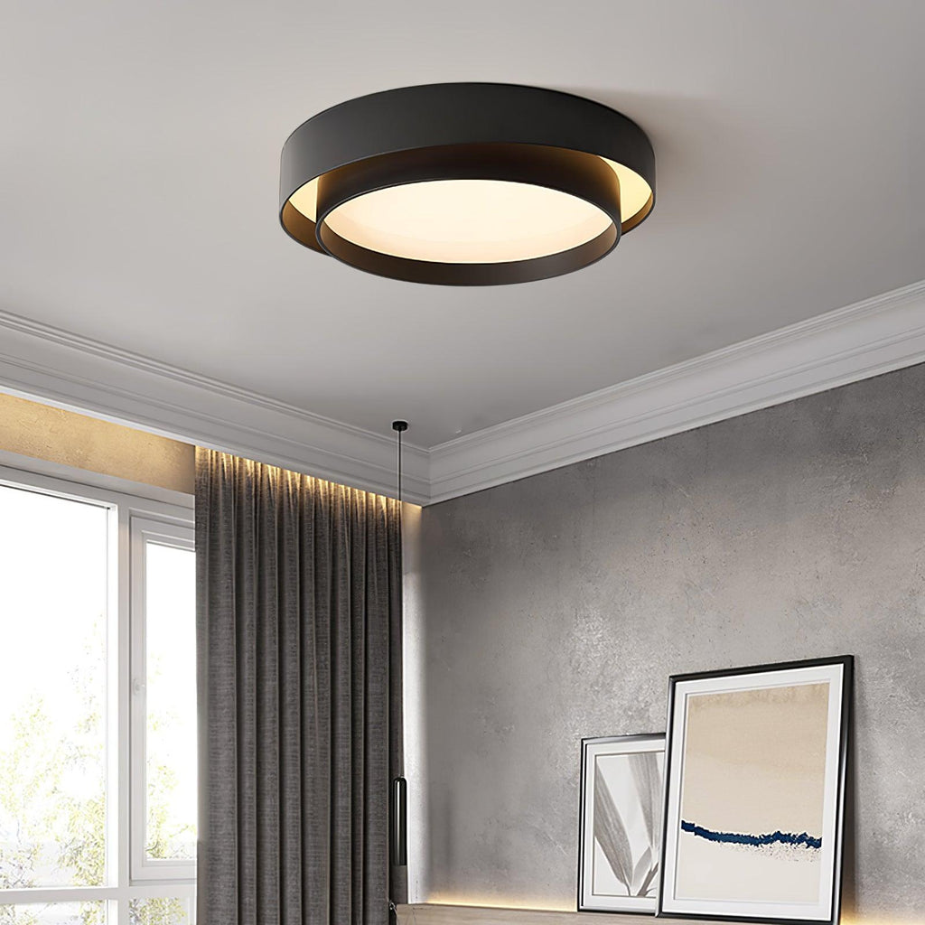 Cylindrisk loftlampe i jern og akryl, hvid, grå eller sort, til stue og soveværelse, LED 3000K 4000K 6000K, Ø 40