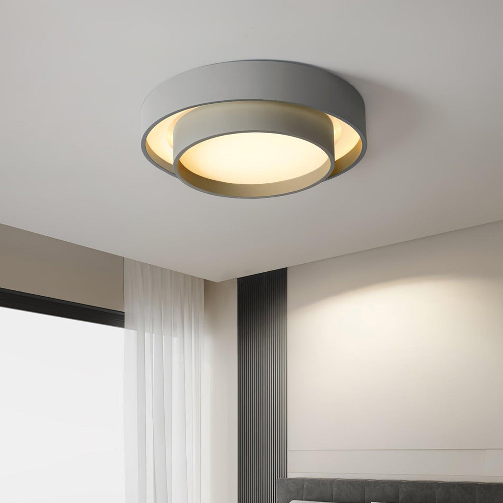 Cylindrisk loftlampe i jern og akryl, hvid, grå eller sort, til stue og soveværelse, LED 3000K 4000K 6000K, Ø 40
