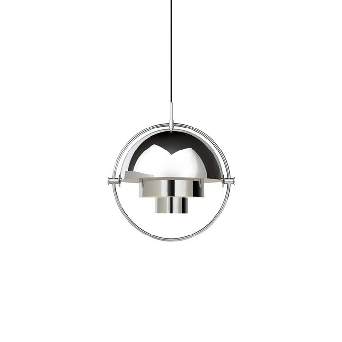 Pendel i metal og stål, E27, sort og messing, til spisebord og stue, skandinavisk design med drejelig skærm, moderne