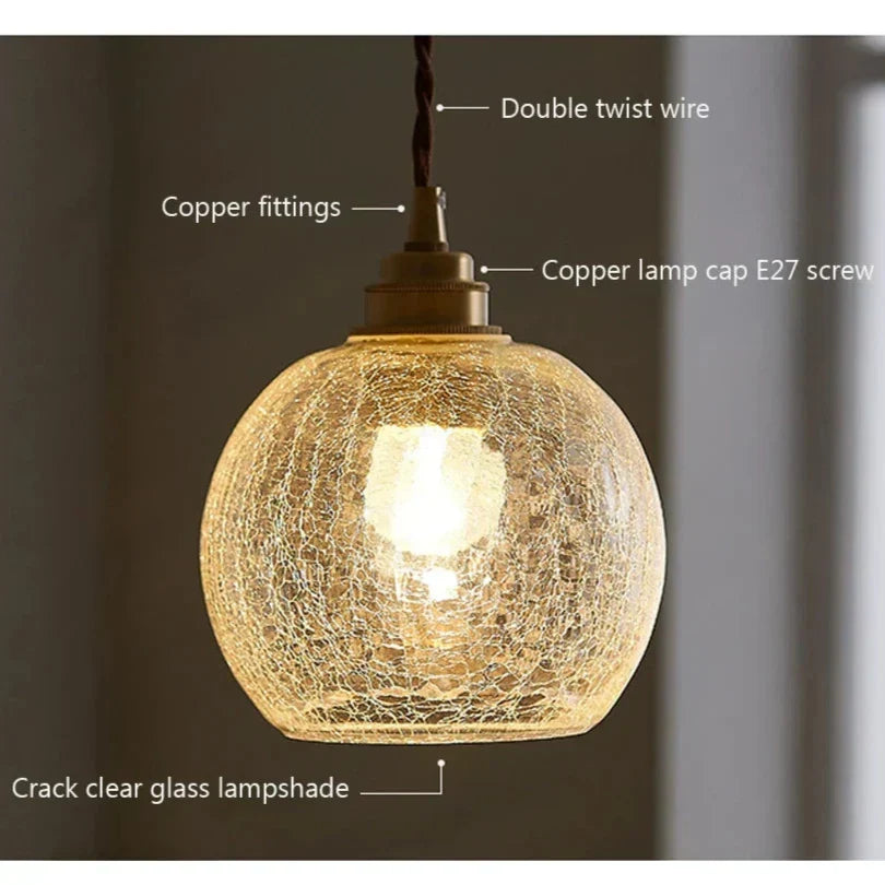 Pendel i transparent krystalglas, skandinavisk retro, E27, 15 cm, LED, til spisestue og stue, minimalistisk
