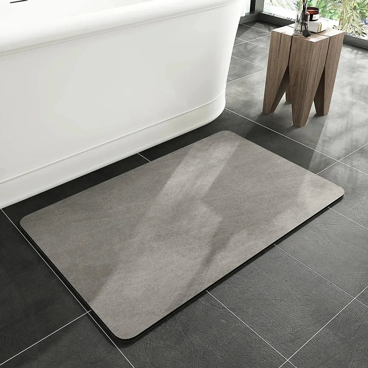 Skridsikker, absorberende bademåtte i diatoméjord, 40x60 cm, hurtigtørrende, holdbar, miljøvenlig måtte til badeværelset