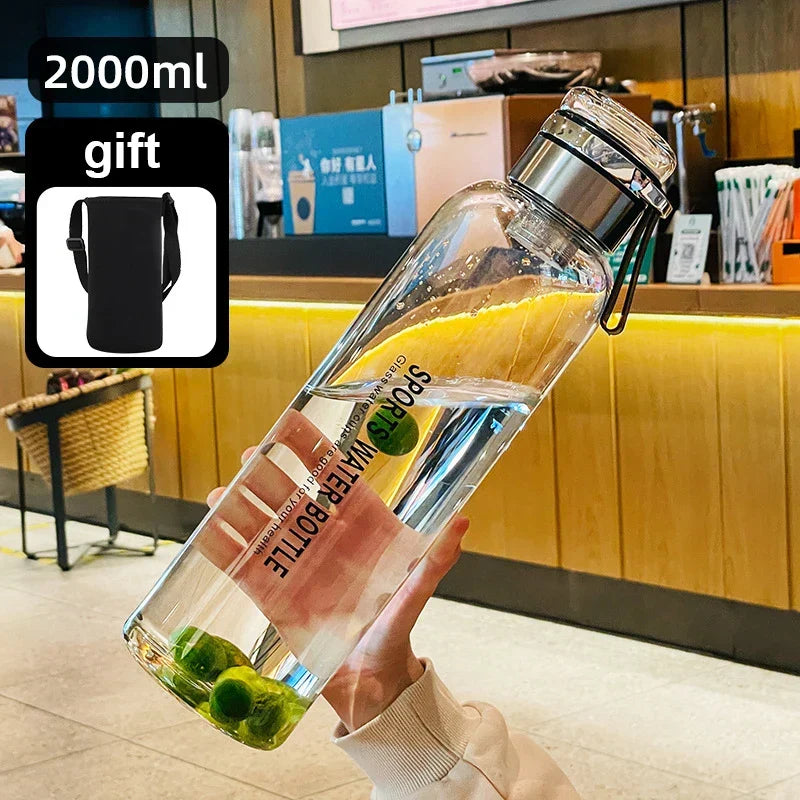 Stor transparent vandkaraffel 2 liter