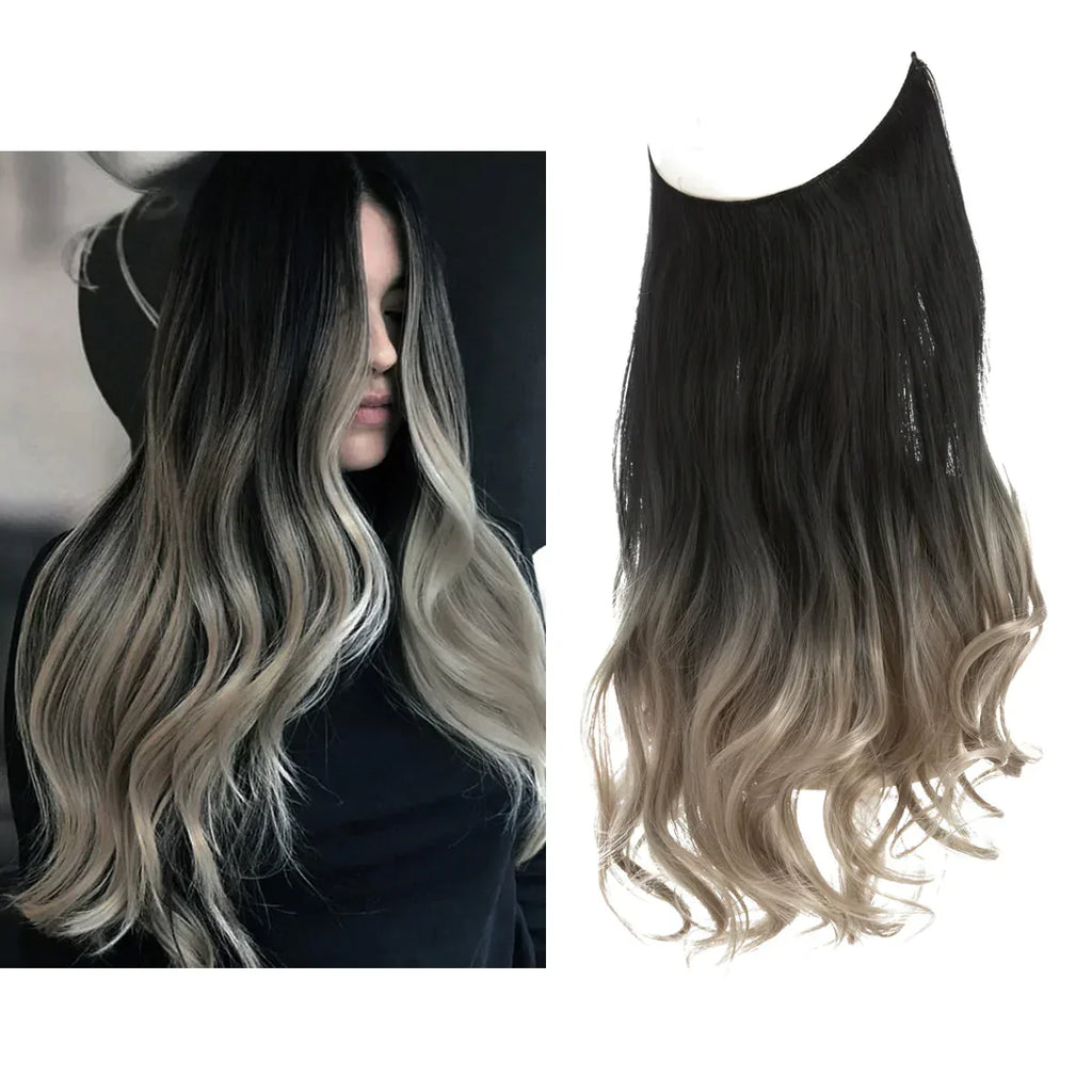 Halo hair extensions med usynlig tråd, 35-45 cm