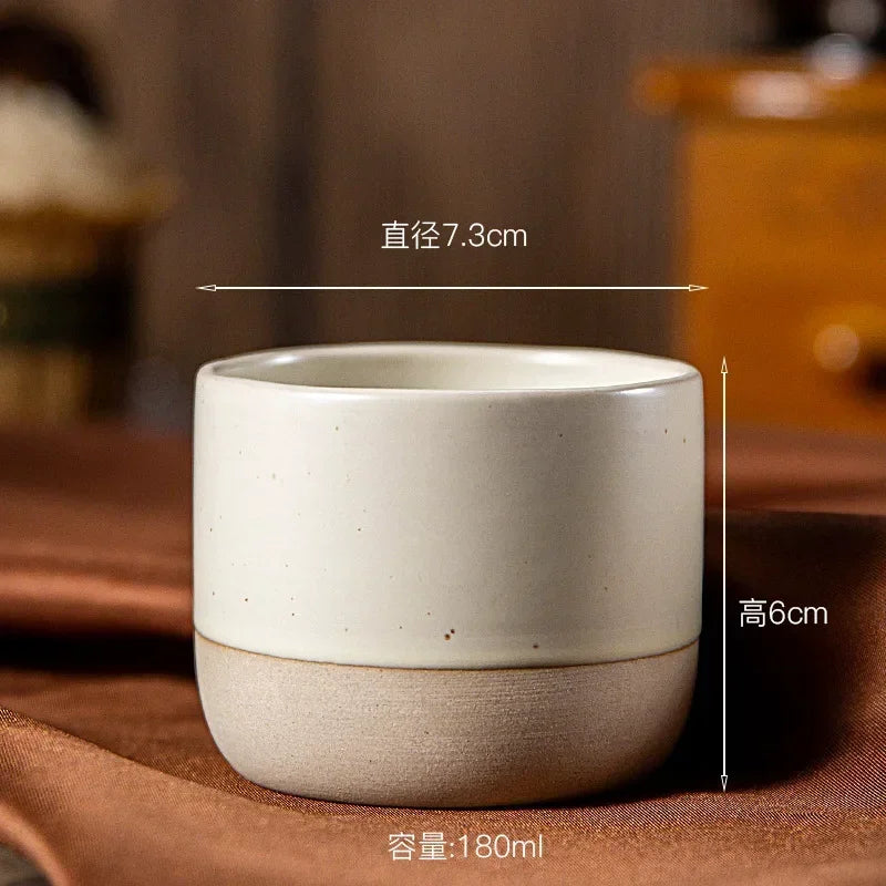 Japandi kaffekop i håndlavet keramik, espressokop, tekop i japansk stil, 100 ml 180 ml 230 ml, wabi-sabi stentøj