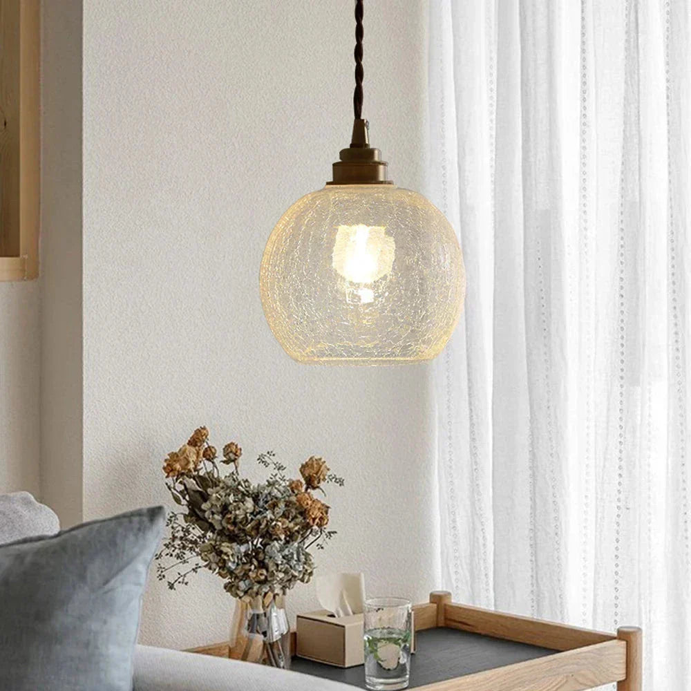 Pendel i transparent krystalglas, skandinavisk retro, E27, 15 cm, LED, til spisestue og stue, minimalistisk
