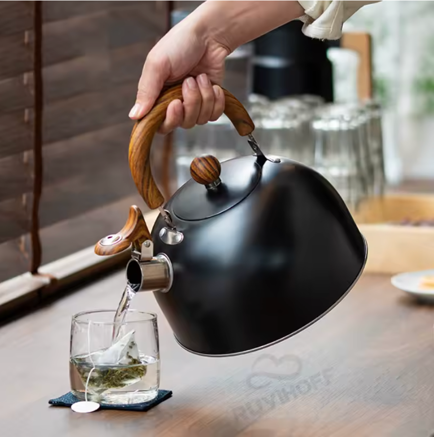 Bouilloire sifflante en acier inoxydable 3L – Chauffage rapide et poignée ergonomique | Hjemvia