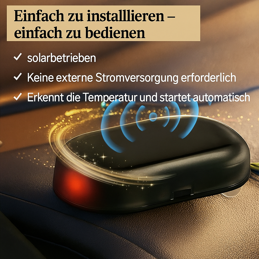 Automatisk afriming til bilruden, solcelledrevet