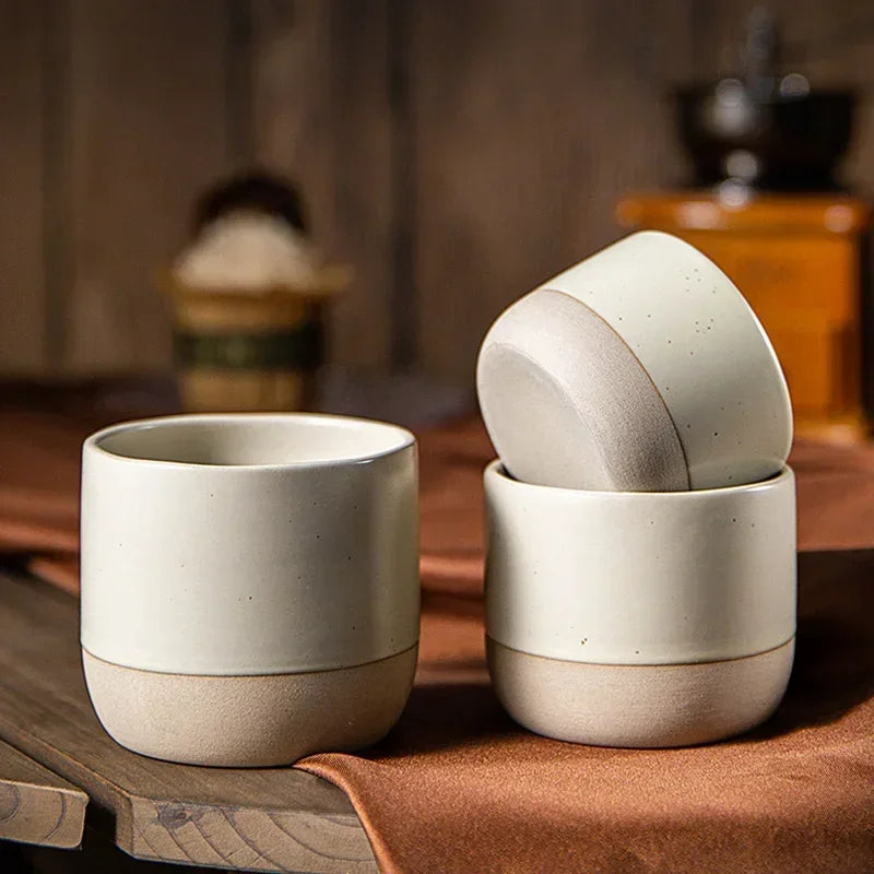 Japandi kaffekop i håndlavet keramik, espressokop, tekop i japansk stil, 100 ml 180 ml 230 ml, wabi-sabi stentøj