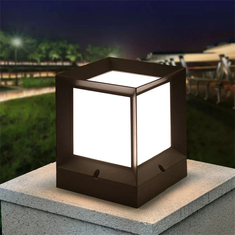 Udendørs standerlampe til indkørsel og låge, 12 W LED, moderne, sort