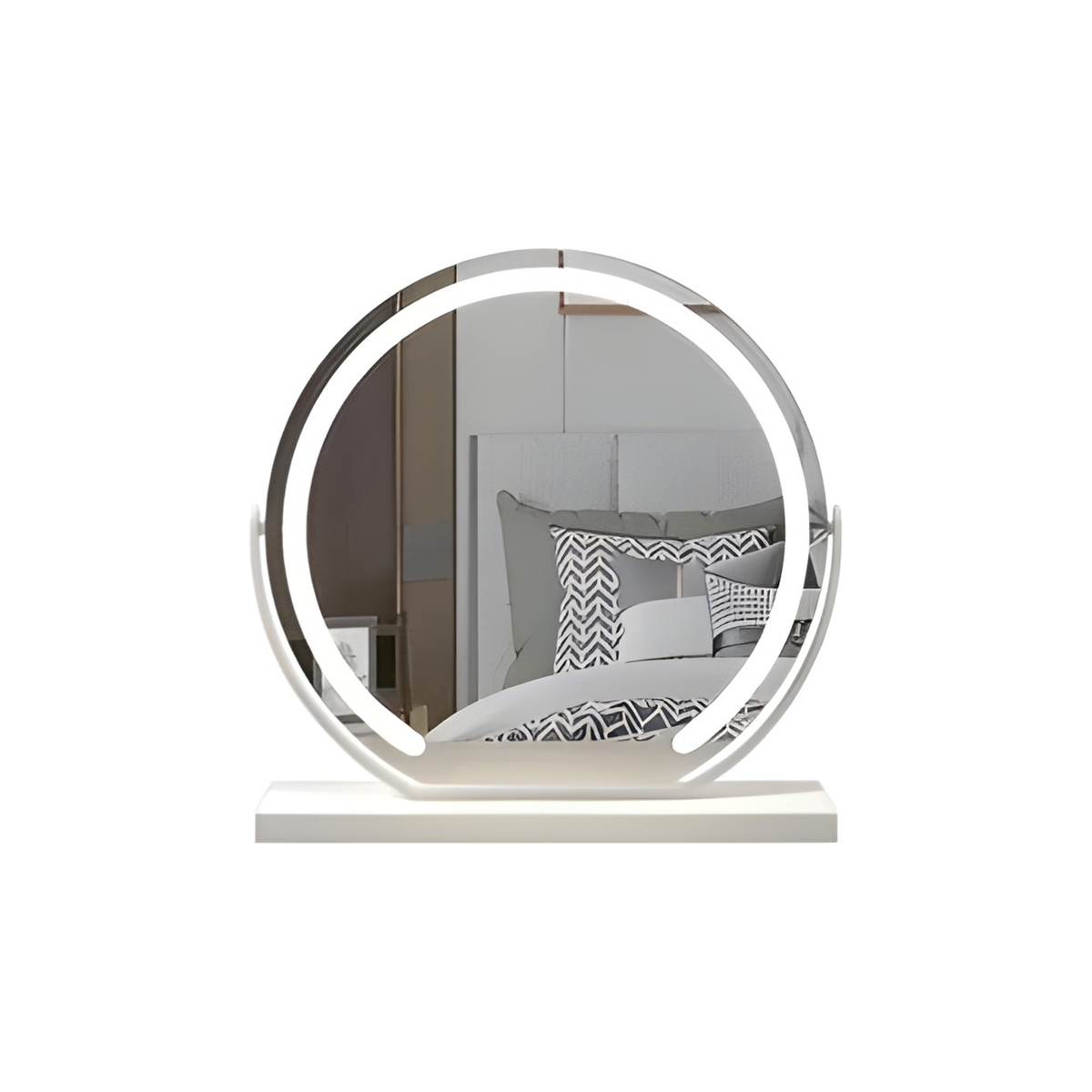 Rundt LED-makeupspejl med dæmpbart lys, 40-50-60 cm