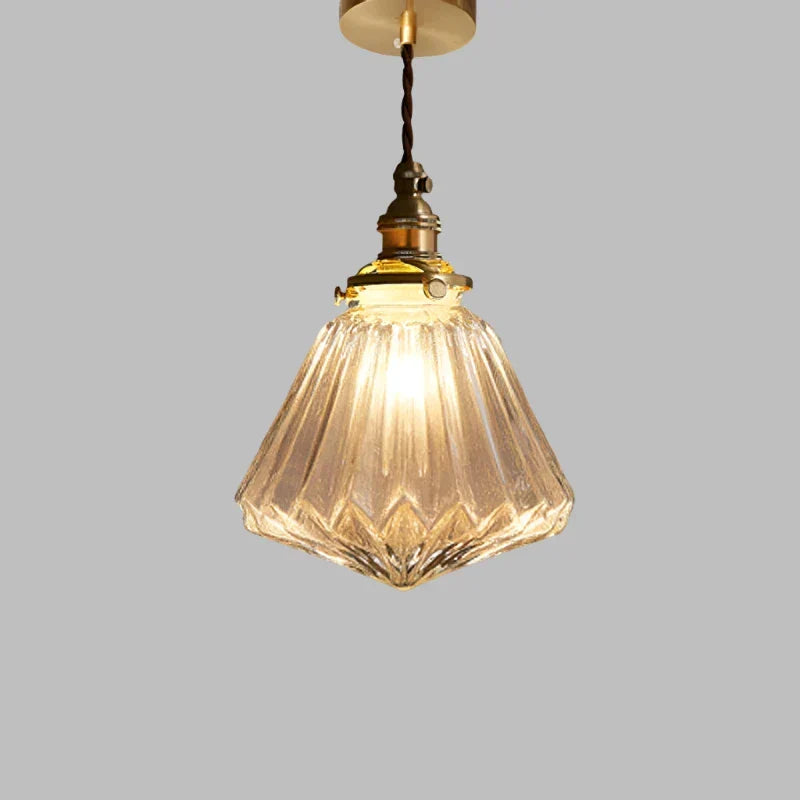 Pendel i transparent krystalglas, skandinavisk retro, E27, 15 cm, LED, til spisestue og stue, minimalistisk