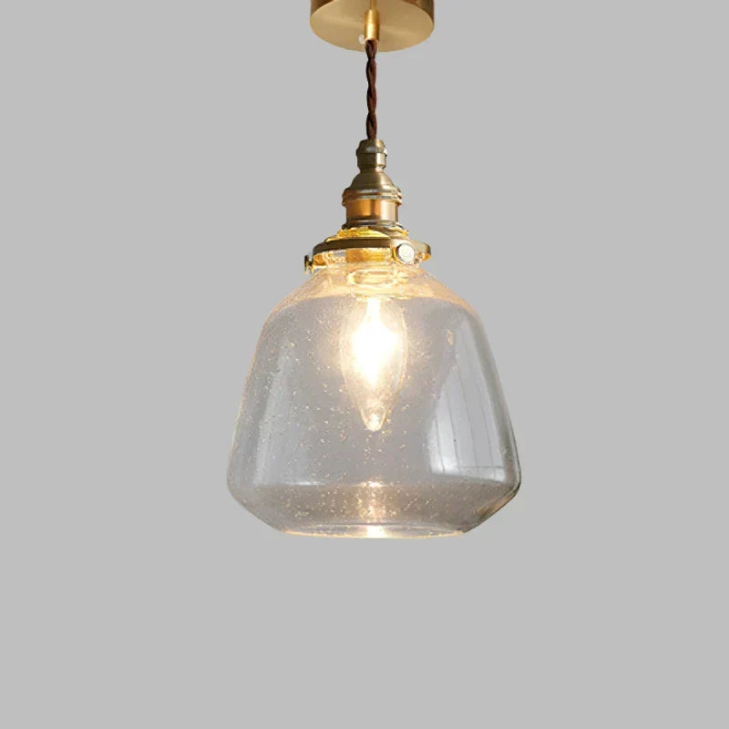 Pendel i transparent krystalglas, skandinavisk retro, E27, 15 cm, LED, til spisestue og stue, minimalistisk