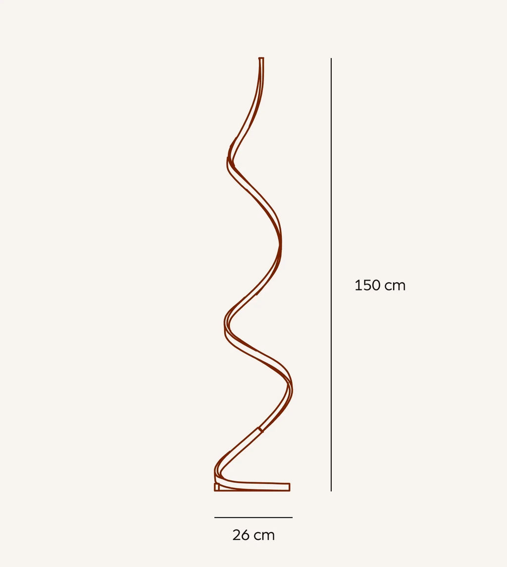 Hjemvia | Lampadaire LED minimaliste en spirale | Dimmable | Lampe sur pied design moderne