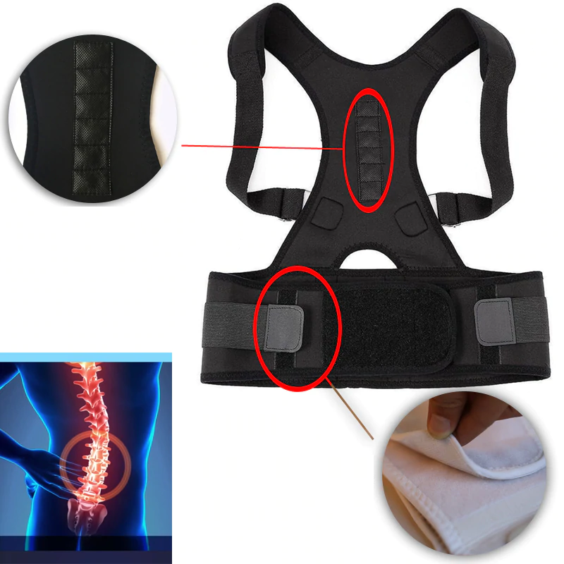 Rygstøtte med magneter til holdning, unisex