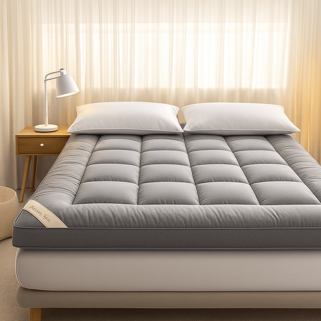 Surmatelas Bambou Charbon Hypoallergénique 1000GSM 5cm Épais Rafraîchissant Antibactérien Respirant | Hjemvia